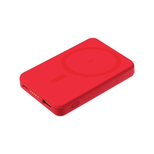 Внешний аккумулятор Ларго PD (Largo PD) 5000mAh с функцией беспроводной зарядки 15W, красный